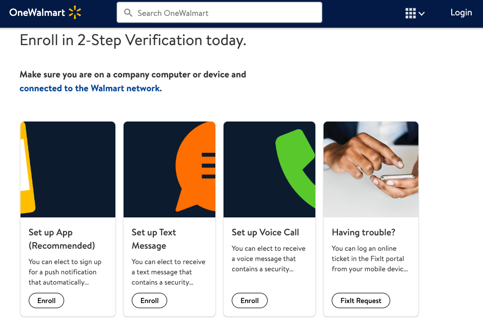 Wmlink/2step Verification At WalmartOne Home